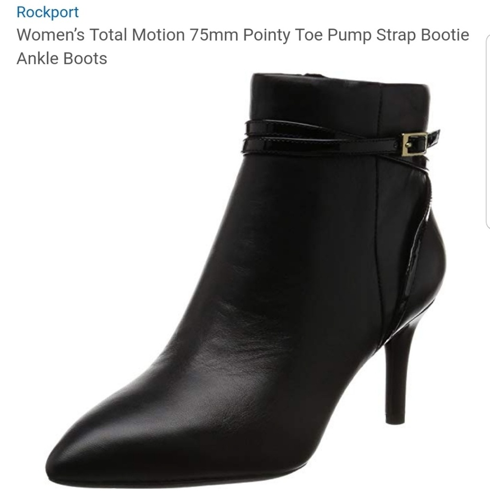New Classy Rockport Black Leather Booties 6.5W